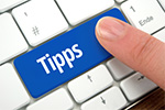 Taste mit der Aufschrift Tipps